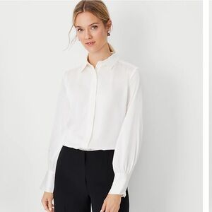 Ann Taylor collared button blouse